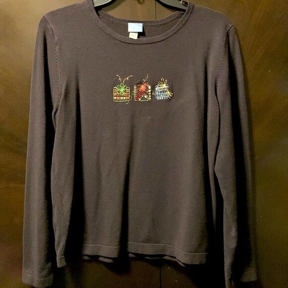 Holiday additions, women’s‎ sweater, black size M - Picture 1 of 8